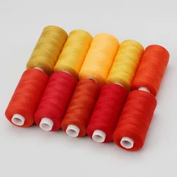 Set of 10 Rolls Premium Polyester Sewing Thread, 400 Yards Each (Set 1)