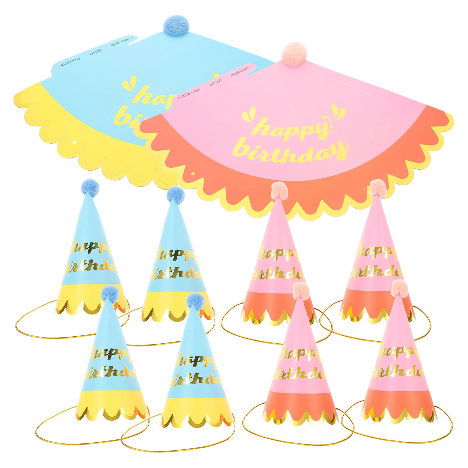 

10 Pcs Bonnets Kids Birthday Decoration Party Hats Headwear Children Supplies Paper Prop Cone