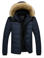 Men's Winter Padded And Thickened Plush Cotton Jacket Korean Version Of The Hooded Collar Super Warm Cold Cotton-Padded Jacket