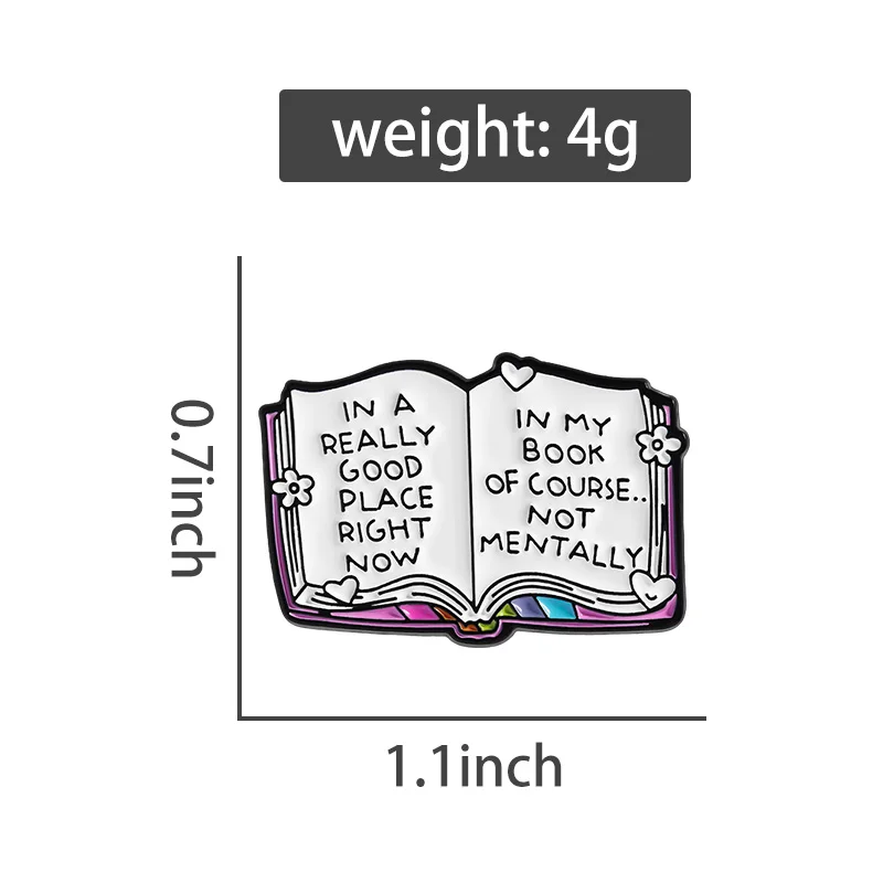 Buch-Nerd-Emaille-Anstecknadeln, Bookish Girlie, Lesebroschen, Anstecknadeln, Leser, Bücherwurm, Buch ist Medizin, Schmuck, Geschenk für Freunde – Detail 8