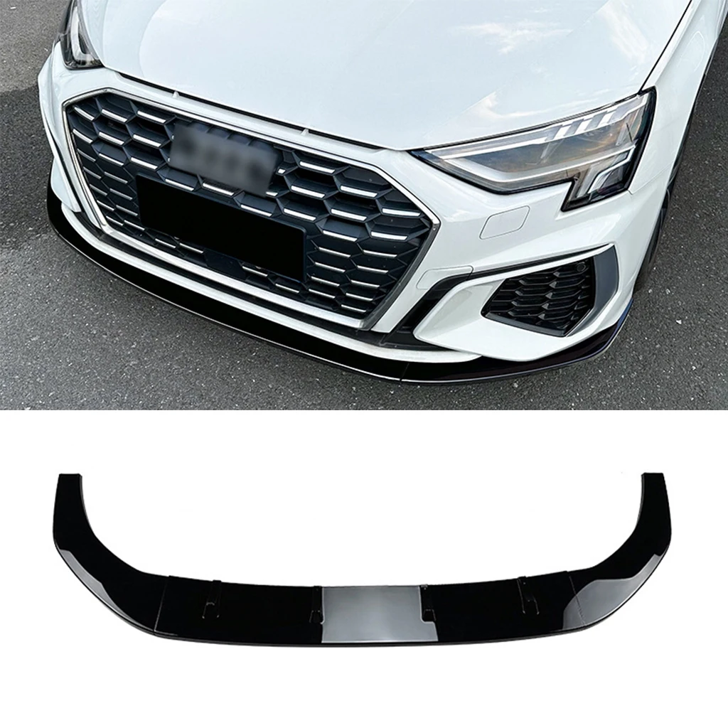 

Car Accessories Front Bumper Lip Splitter Diffuser Spoiler Protector Guard Trim for Audi A3 8Y S3 2021 2022 2023+ Gloss Black