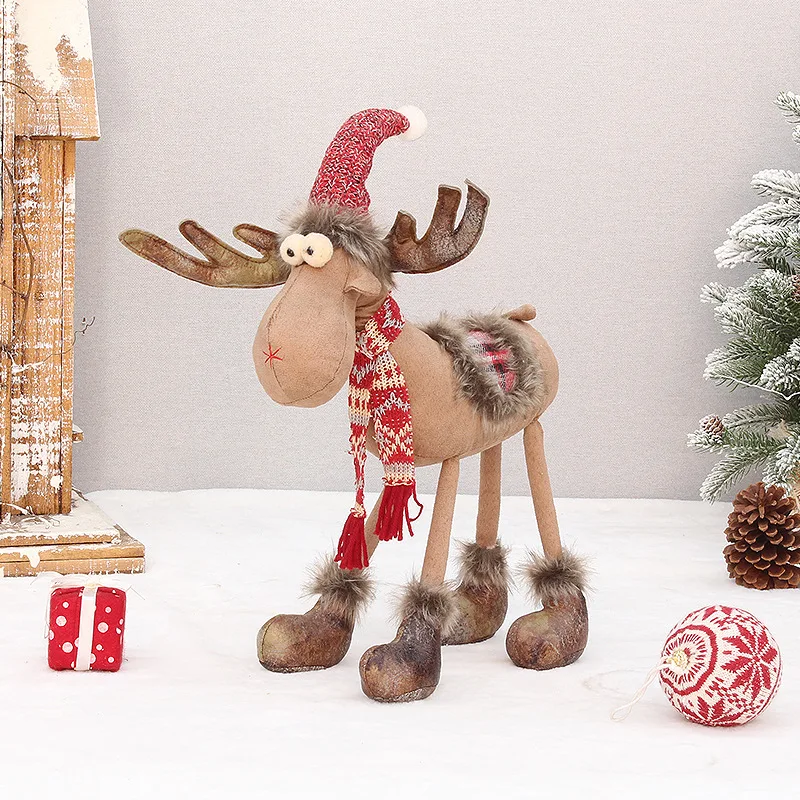 Set 2 Peluche Natalizi – Babbo Natale E Alce Con Ventose, Decorazioni Fai Da Te Per Auto E Casa, Altezza 17 E 24 Cm