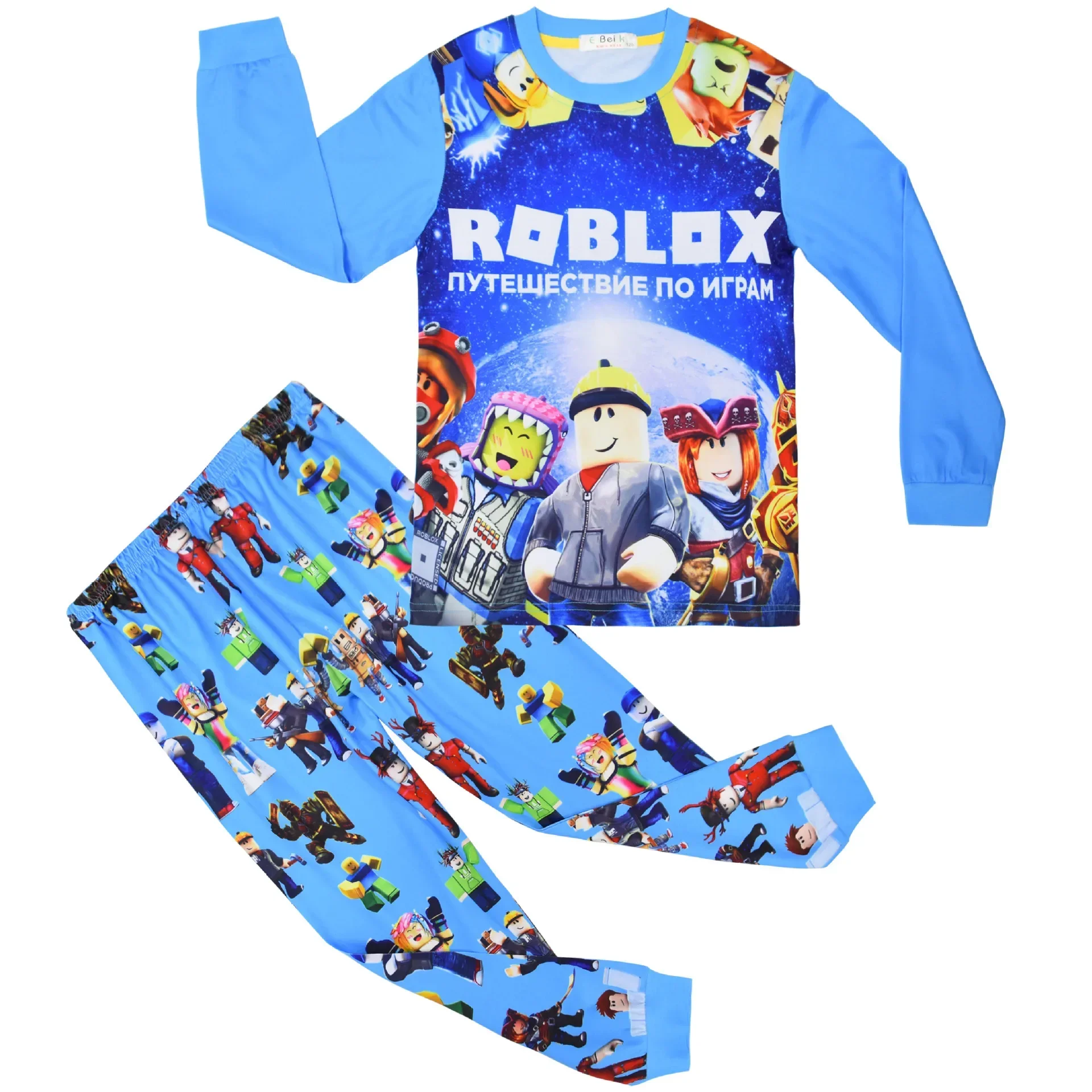 Game Roblox Clothing Middle and Big Kids Homewear Suit Long-sleeved Two-piece Pajamas Birthday Gift For Girls Kids Boys 4