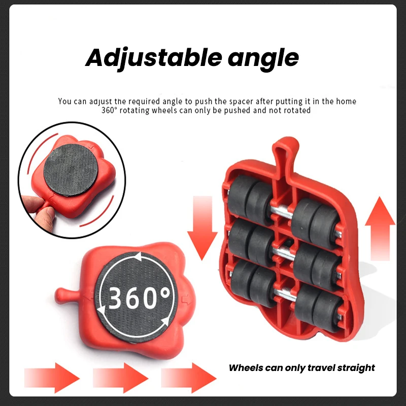 Transport Lifter Heavy Stuffs Moving Furniture Mover Set Furniture Mobile Tool Moving Wheel Roller Rod Hand Tool 5/13Pcs