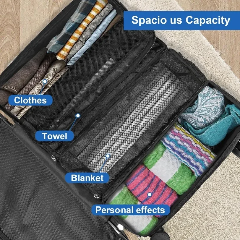 Organizer per Valigie, Organizzatore da Viaggio ad Alta Capacità, Scaffale Appendibile, Cubo per Imballaggio, Borse Pieghevoli per Armadio - immagine 5