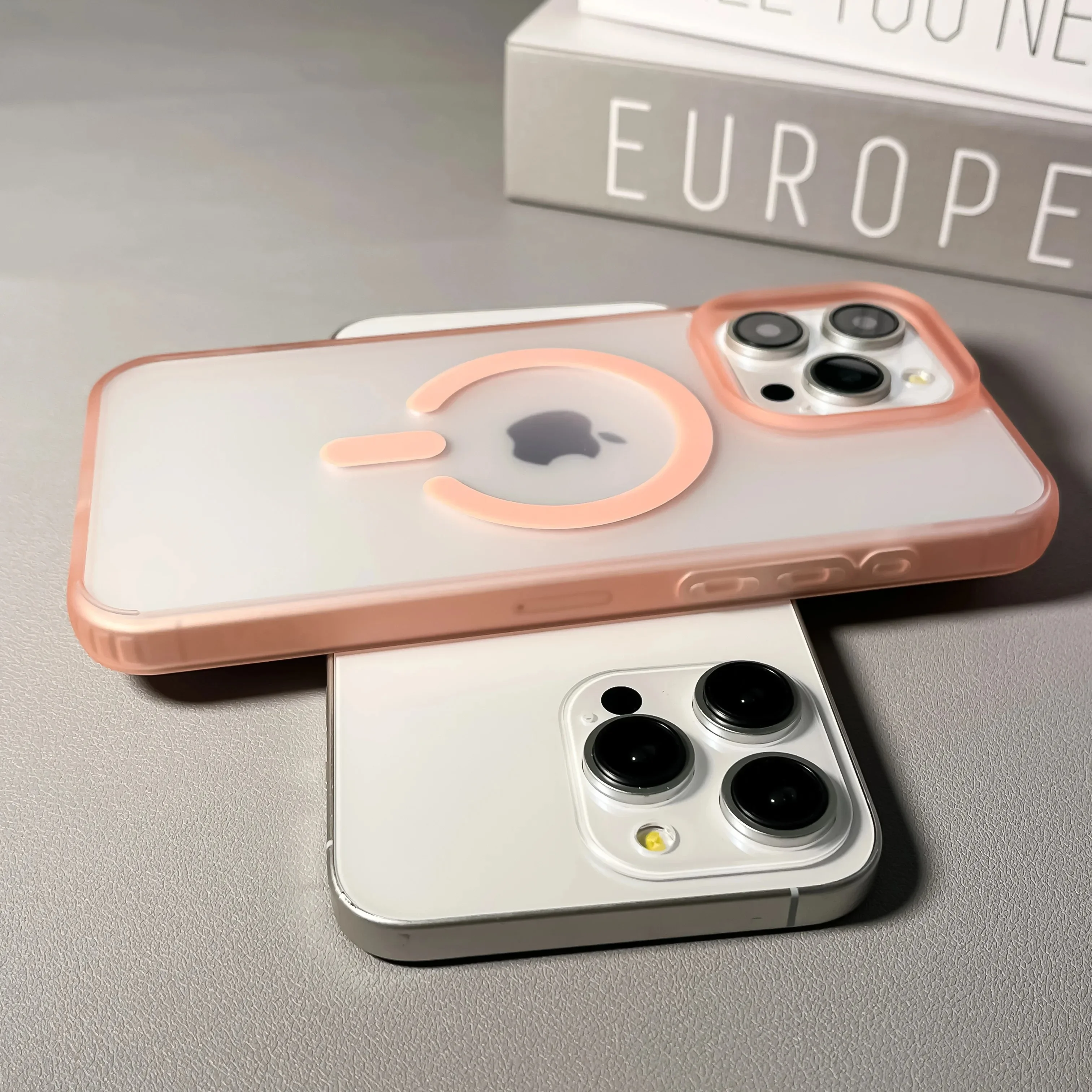 Luxury Matte Magnetic Wireless Charging Case - Clear Shockproof Bumper Cover