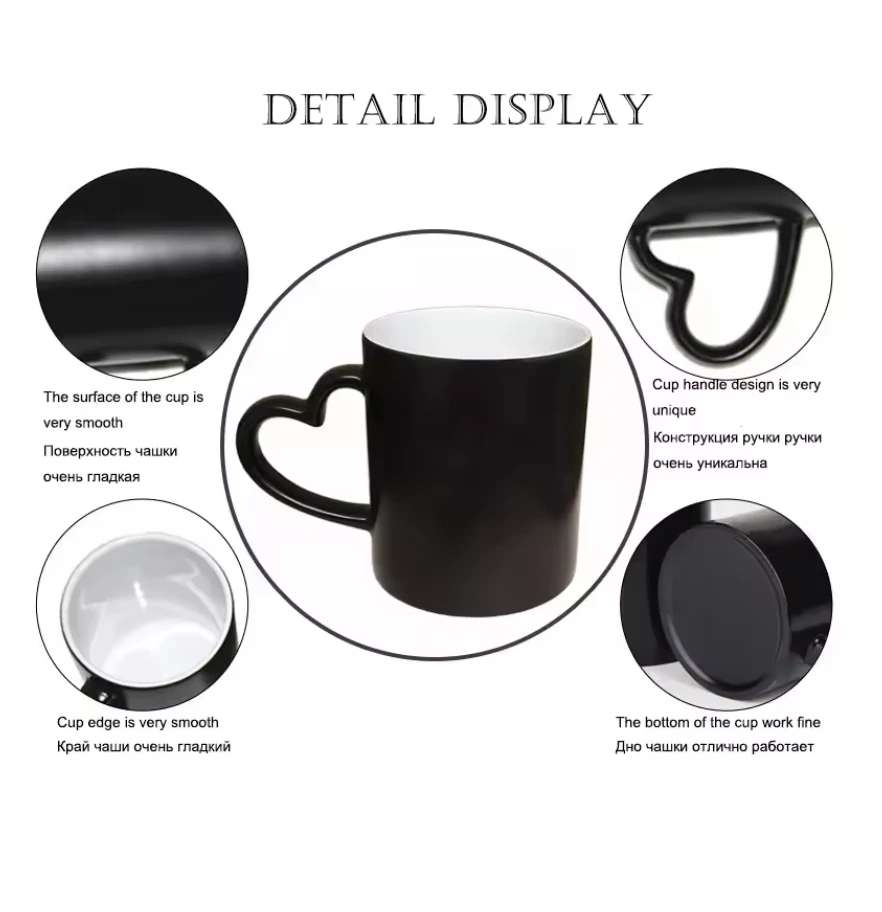 Custom Ceramic Magic Cup Pour Hot Water Picture Display Photo Text Change Color Boyfriend Family Father Gift Valentine's Day ceramic drinking cup ceramic cup ceramic mug ceramic coffee cup custom mug