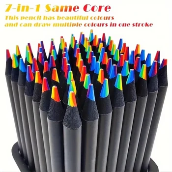 AngelMark 12Pcs Rainbow Color Pencils – 7-Color Gradient Crayons 1