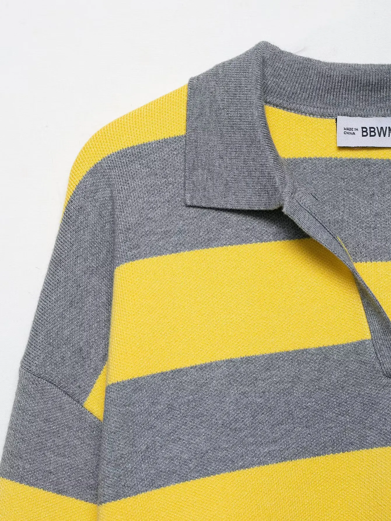 2025 Autumn New Women's Casual Knitted Top Fashion Lapel Stripe Collision Color Pullover For Female Party Youthful Vitality Top