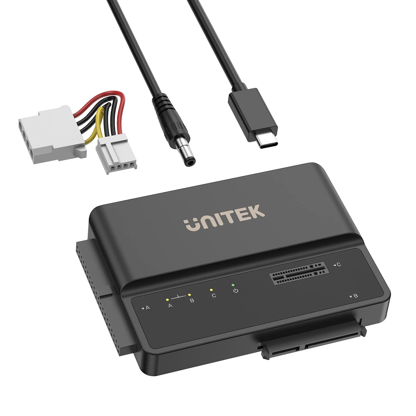 Unitek USB Type C 10Gbps to M.2 SATA IDE 3 in 1 Multi-LUN Adapter External Hard Drive Case SSD Enclosure Hard Drive Enclosure Hard Disk Case External Hard Drive Box HDD Case Enclosure Hard Drive Adapter SSD Adapter HDD Docking Station