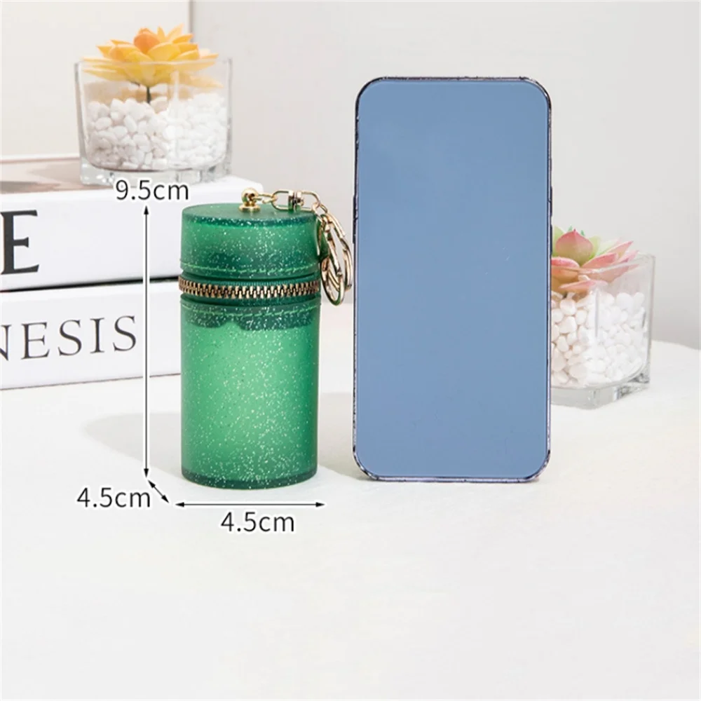 Women PVC Lipstick Bag Key Chain with Zipper Lipstick Storage Bag Pendant Organizer Portable Lip Gloss Lip Balm Holder cosmetic bag