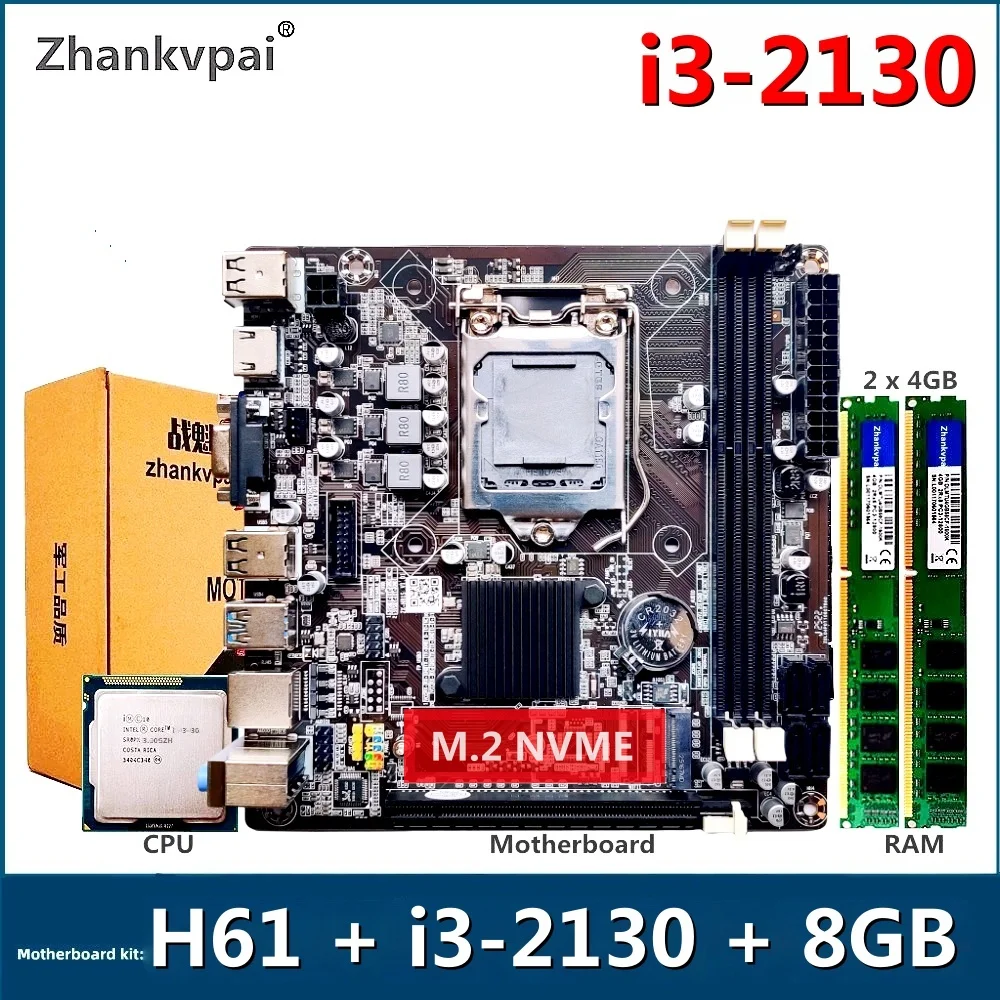 H61 Intel I3 Ddr3 H61 LGA1155 Desktop Motherboard Intel Core Dual