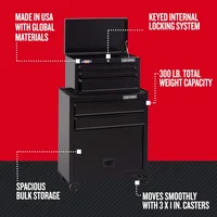 Tool Chest Combo with Drawer Liner Roll, 26-Inch, Rolling, 5 Drawer, Black (CMST82763BK) 2