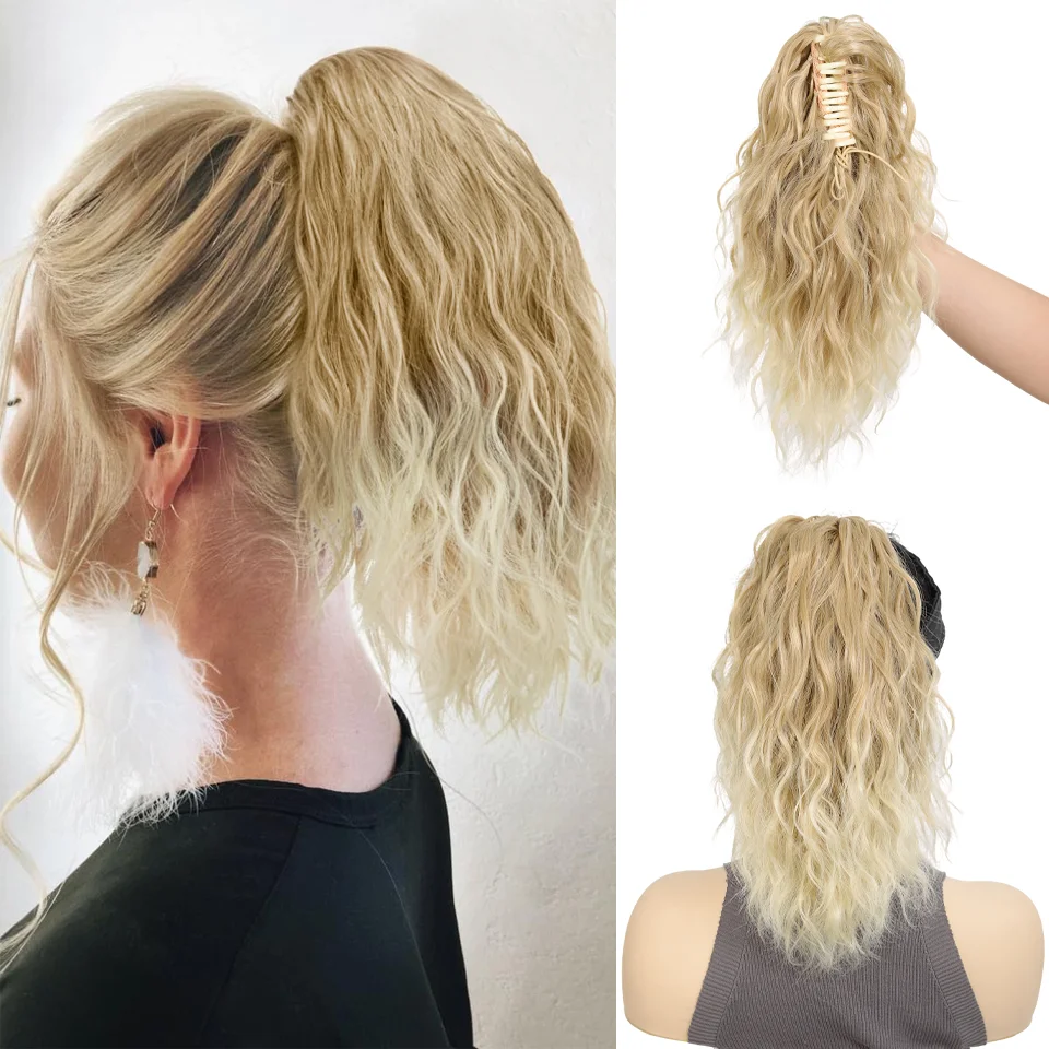 LUPU 35,6 cm langer, synthetischer, lockiger Clip-in-Pferdeschwanz, modisch, für den täglichen Gebrauch, hitzebeständig, elegant, für Halloween, Feiertage – Detail 8