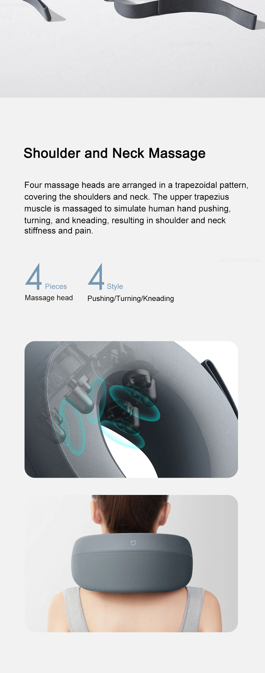 Xiaomi Mijia Smart Neck Massage Relief Neck Shoulder Pain Work with Mi Home App 2550mAh description image 2