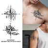 Compass and Mountains Waterproof Temporary Tattoo, Long-Lasting, Realistic Fake Tattoo for Men and Women 1