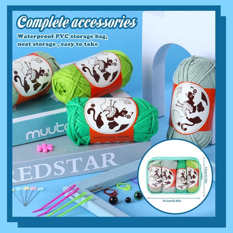 Beginner Crochet Yarn Crochet Knitting Easy Yarn for Beginners with Easy-to-See Stitches Yarn for Bag Keychain Flower Animal 3