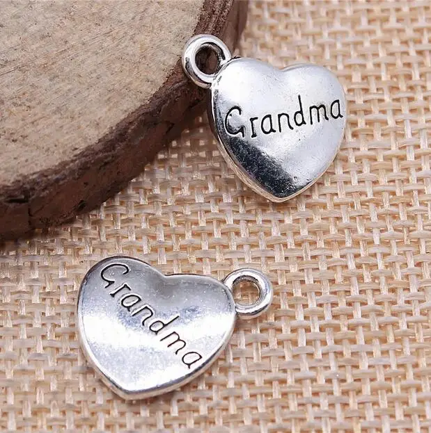 

15pcs 15x18mm Tibetan Silver Pendant Double Sided Grandma Heart Charm EF3733