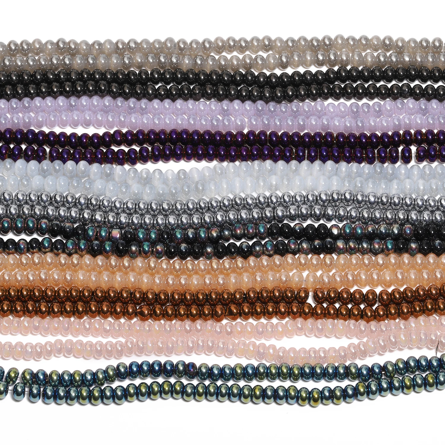 크리스탈 클리어 쿼츠 루즈 비즈 스트랜드 론델 주판 모양 천연석, 쥬얼리 제작용 DIY 팔찌 액세서리,  4.5mm-Freehip.co.kr