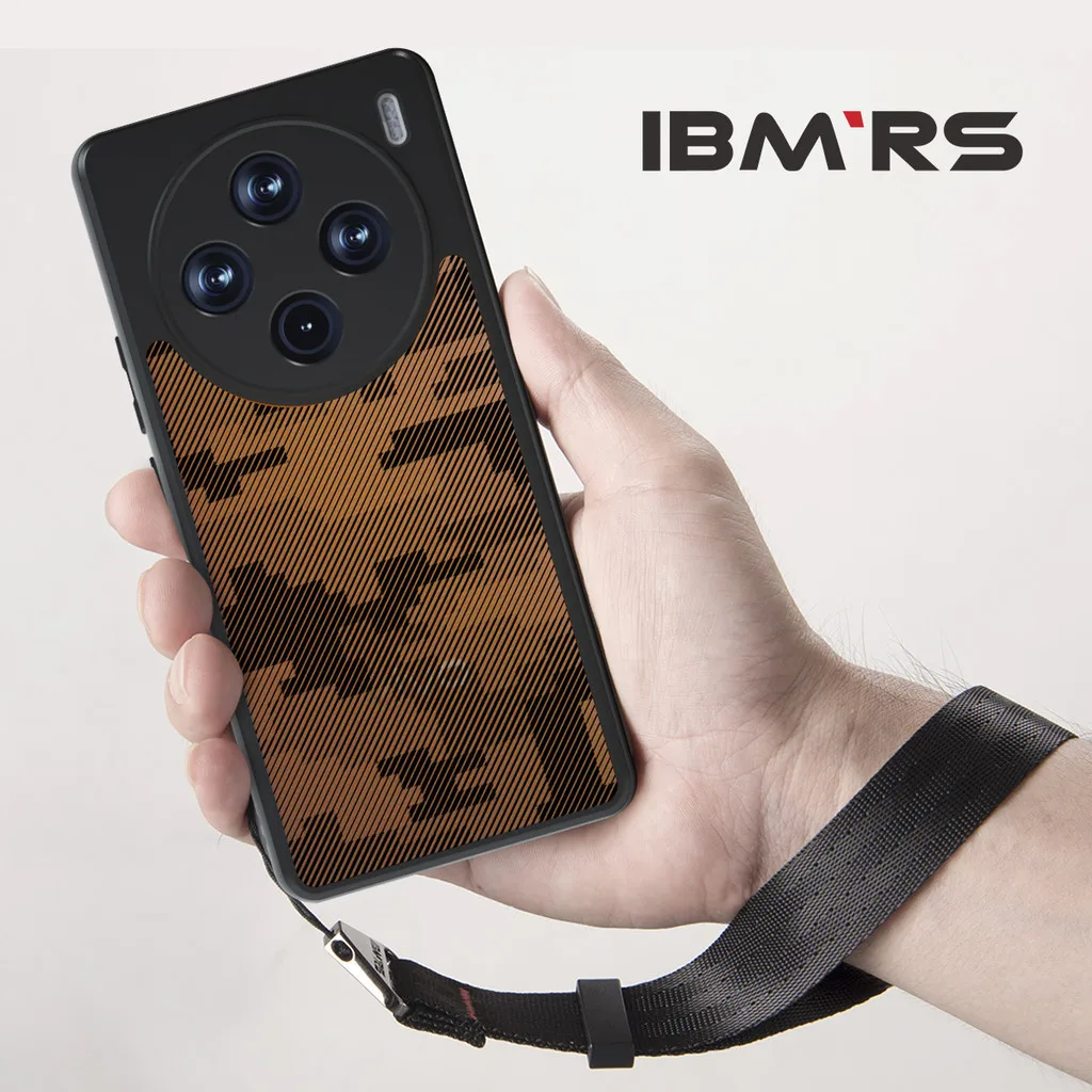 

IBMRS Compatible with vivo x100 case, Camo Clear Hard Back Shockproof Advanced Protective Cover - Black(Comes with wrist strap)