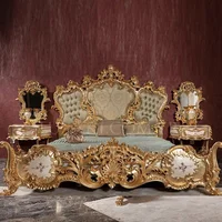 Lit européen en bois massif, Design princesse, Double couchage, chambre à coucher moderne, château tendance, Letto Matrimoniale, meubles uniques 1