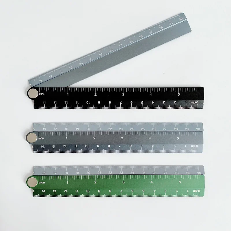이미지 회전 접이식 눈금자, 초등 학생 다기능 눈금자 문구 정밀 측정 도구, 30cm, 1 개