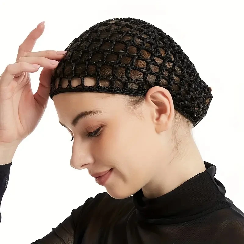 Sleeping Cap Black Mesh Crochet Hair Net