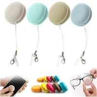 Mobile Phone Screen Wipe Round Shape Portable Mini Screen Cleaning Cloth with Dust Plug Pendant Cleaner for iPad Phones Glasses 1