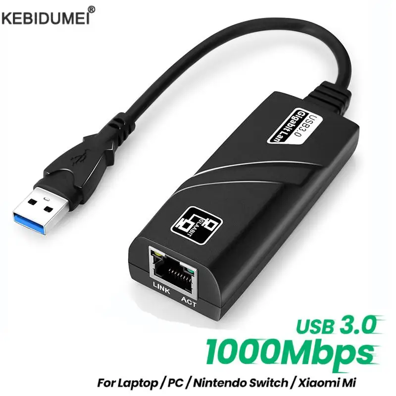 PC 맥북 윈도우 노트북용 유선 USB 3.0 2.0, 네트워크 카드 이더넷 어댑터, USB C타입 to Rj45 랜, 10, 100, 1000Mbps