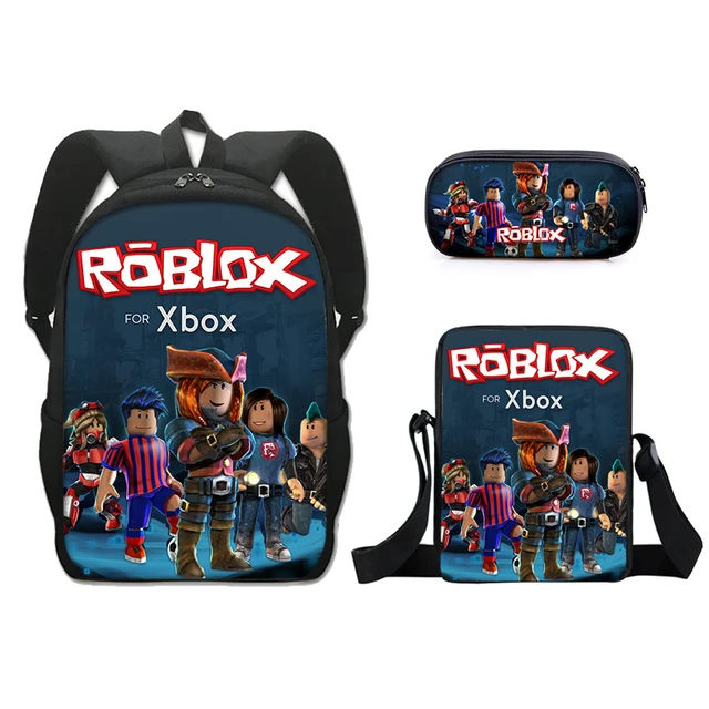 ROBLOX-Mochila de desenho animado para crianças, mochila escolar para  meninos e meninas, mochila primária