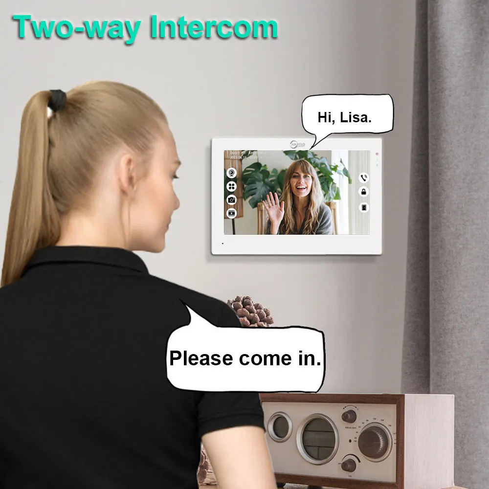 ANJIELO Smart Doorbell Video Intercom System for Home 1080P 7 inch Monitor Video