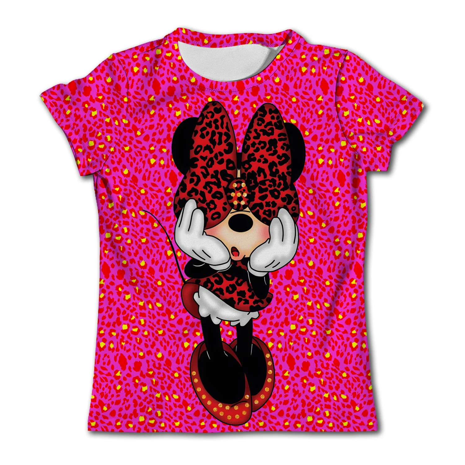 Kids Short Sleeve T-shirt Minnie Mouse Print Children Top Girls Birthday T Shirts Boys' Clothing Casual O-Neck Shirt for Child 2