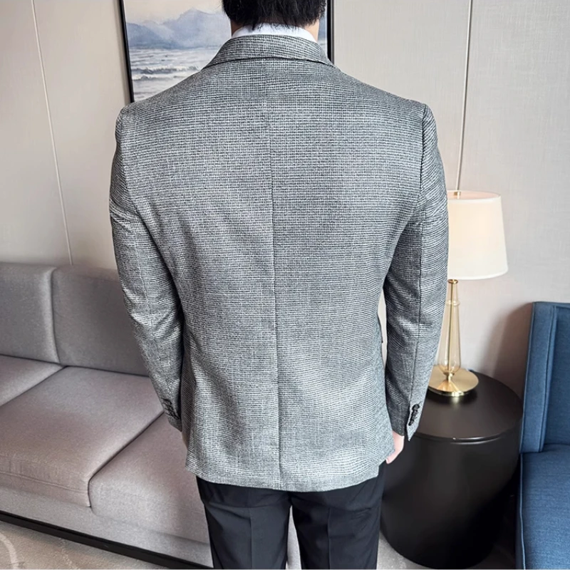 Men Suit Jacket Blazer Hombre High-quality Fashionable and Elegant Men Business Slim Fit Suit Jacket Social Party Formal