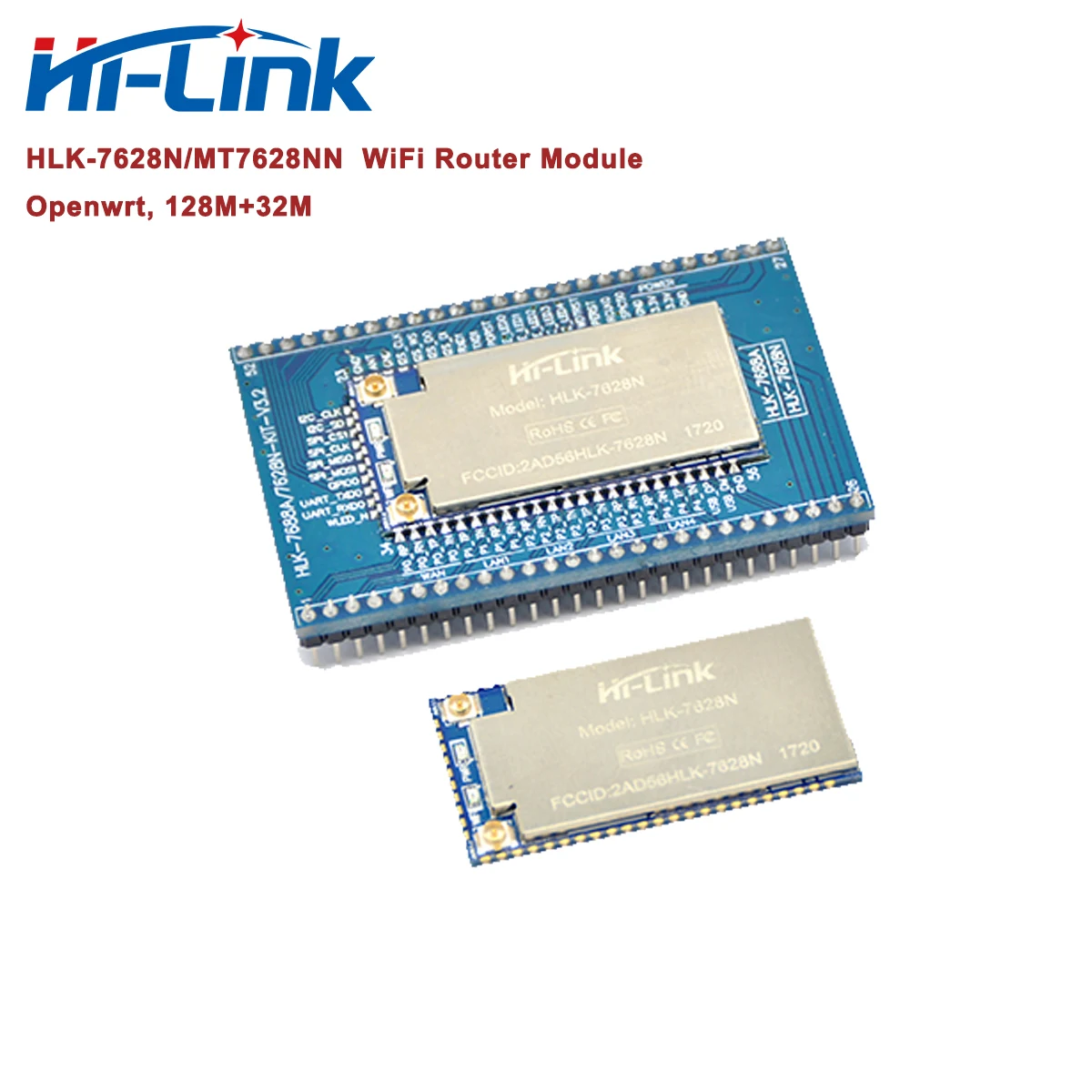 

Free Ship 2pcs Openwrt/Linux MT7628NN WiFi to Ethernet Router Module HLK-7628N with Transfer Board