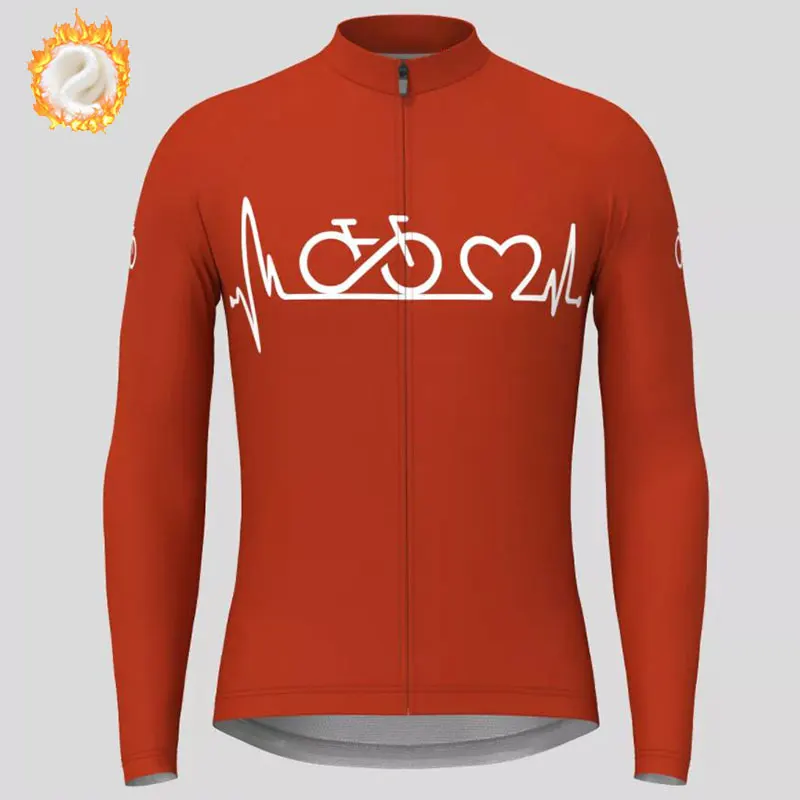 Team Winter Cycling Jersey Men&rsquo;s Thermal Fleece Bicycle Clothing MTB Long Sleeve Warm Tops Road Bike Outdoor Sports Jacket