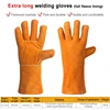 WYNN'S 1 Pair Leather Work Gloves Cowhide Working Glove Stick Welder Heat Fire Resistant Mitts for Welding Cutting Hand Tools 6