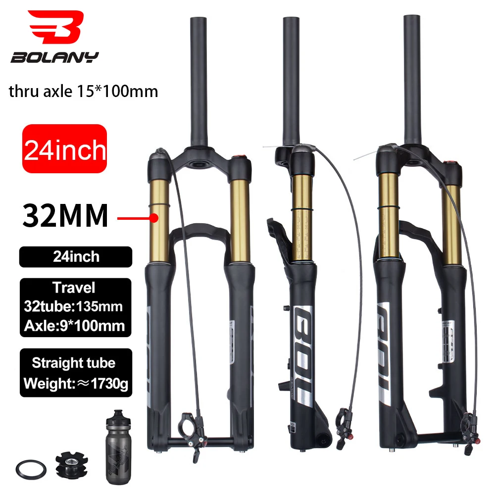 Bolany Bicycle Fork Thru Axle Rear Air Suspension Straight Tube