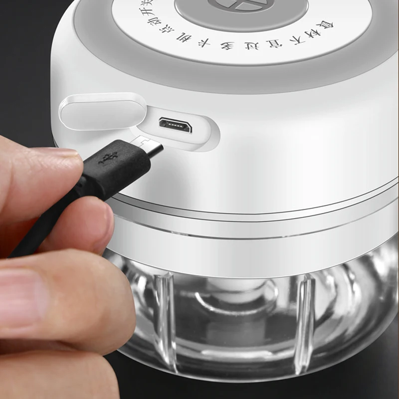 250ML Wireless Electric Garlic Press USB Household Portable Garlic Device Mini Meat Grinder Baby Complementary Food Mixer garlic chopper food mixer