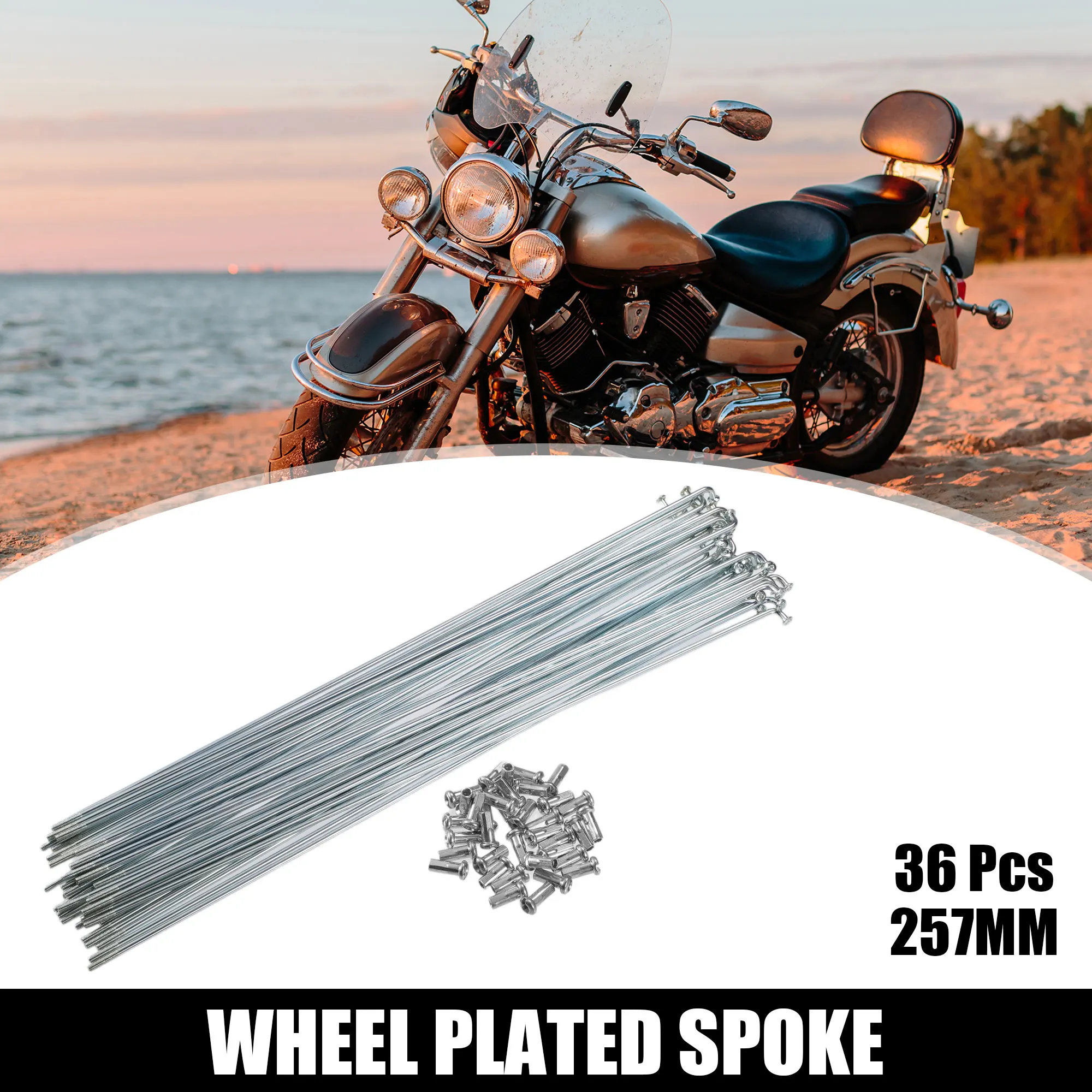 Bicycle Galvanized Spokes 36 Pcs 13G 214mm 230mm 266mm 274mm 288mm 257mm 268mm Length with Nipples For Most Bike