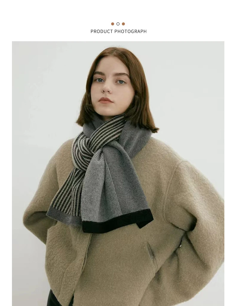 Knitted Scarf Vintage Style Warm Winter Accessory For Unisex_voghion.com