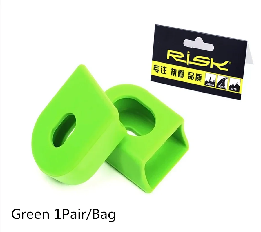 Bike Crank Cover RISK 2pcs Bicycle Crank Protector Cover Silicon MTB Mountain Road Bike Crank Arm Cap for SLX XT Chainwheel Wheel Crankset Cover