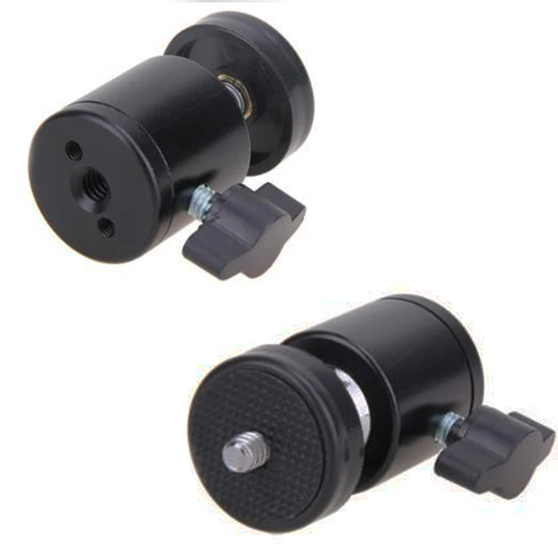 Tripod Ball Head Mini Ball Head 1/4 Hotshoe Mount Adapter 360 Degree Swivel Aluminum Tripod Ballhead for gopro dv DSLR Light Camrea Stand