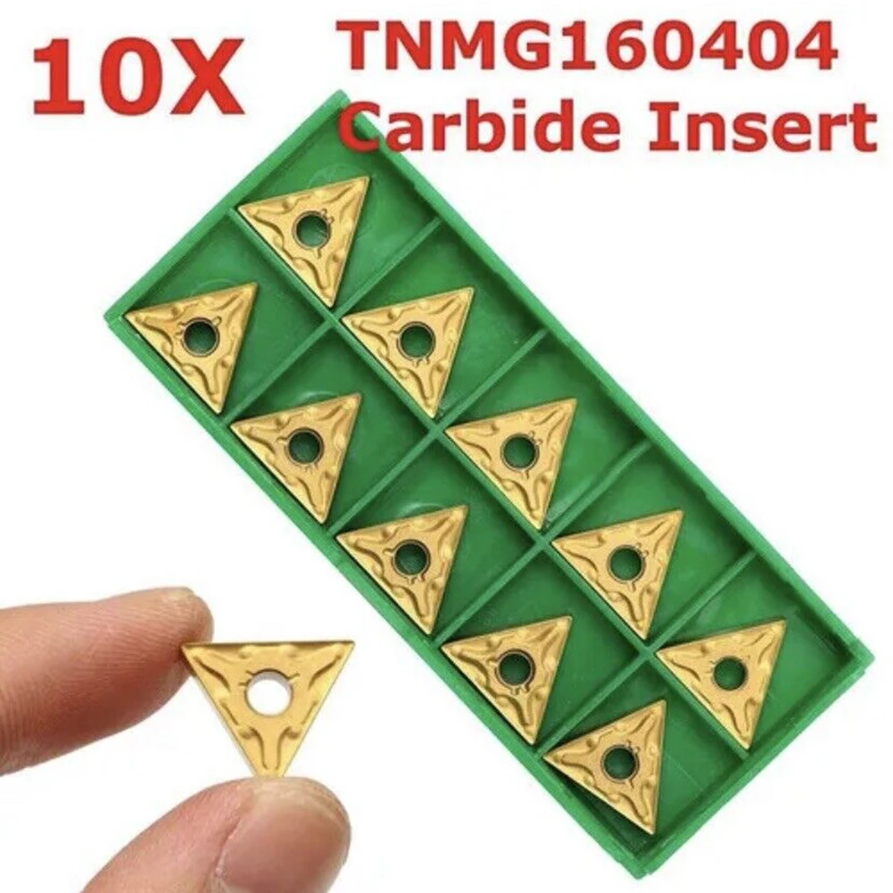 

10Pcs Set Lathe Carbide Triangular Head Inserts Cutting Tools TNMG160404 MA Carbide Precision Grinding Insert Replacement