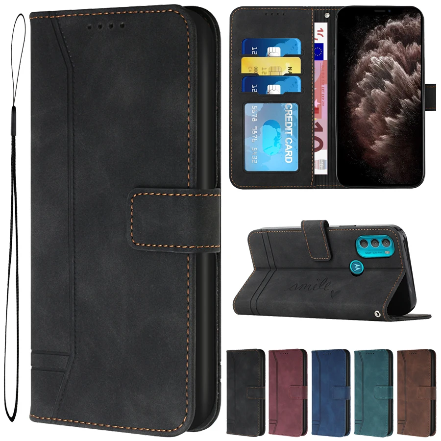 

Wallet Magnetic Flip Leather Case For Motorola Moto G71 G60 G52 G51 G50 G41 G31 G30 G22 G20 G10 G Power E20 E7 Edge X30 20 Lite
