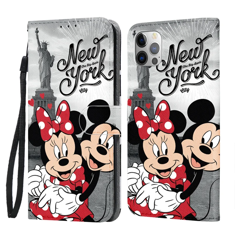 redecarie for Galaxy S23 Plus Case,Minnie Mickey Mouse 3D Cute Cartoon Soft  Silicone PU Leather Wallet Card Holder Lanyard Women Girls Kids Case Cover