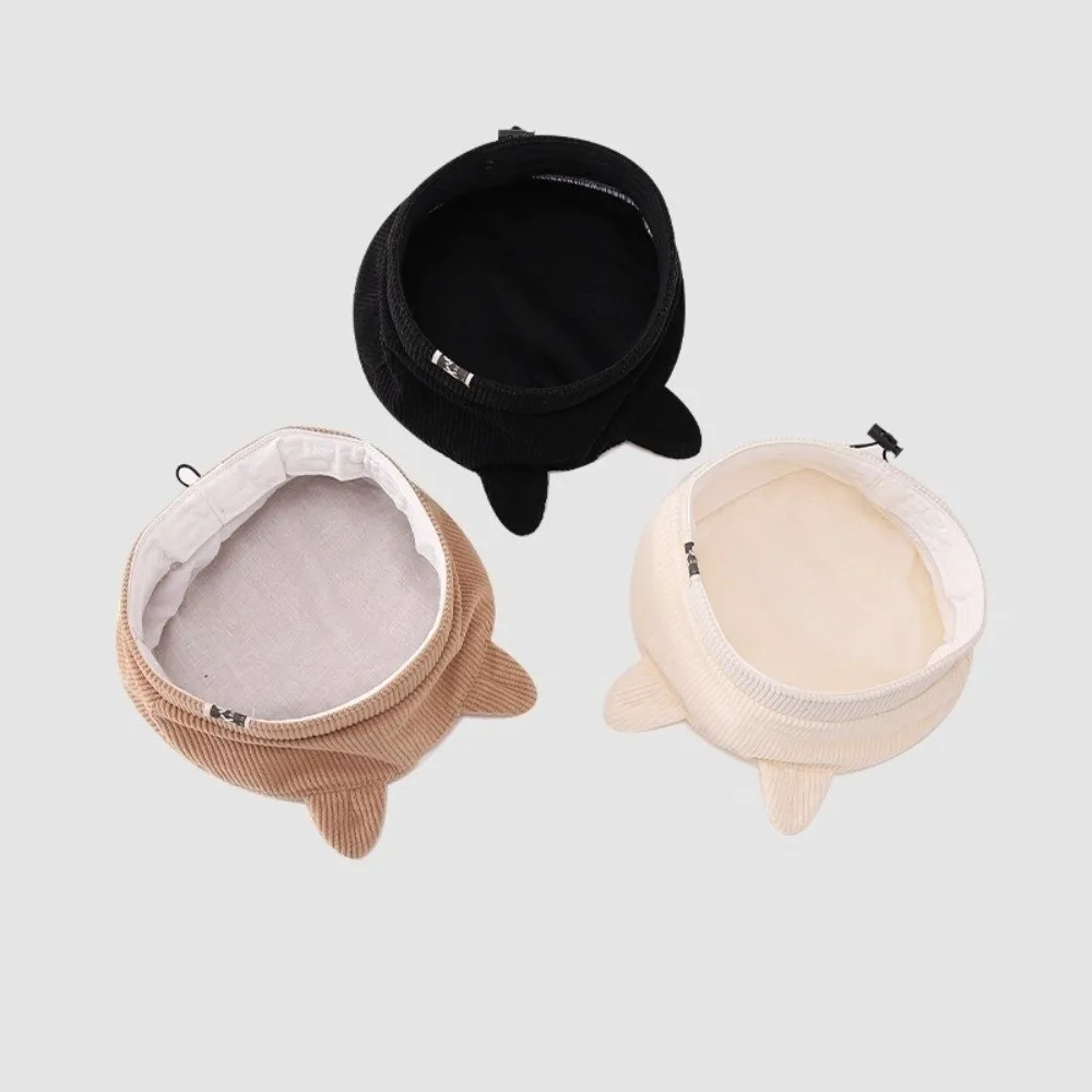 Lovely Cute Baby Corduroy Beret Flat Top Korean Cat Ear Beret Boy Girl Sweet Duck Tongue Cap Toddler