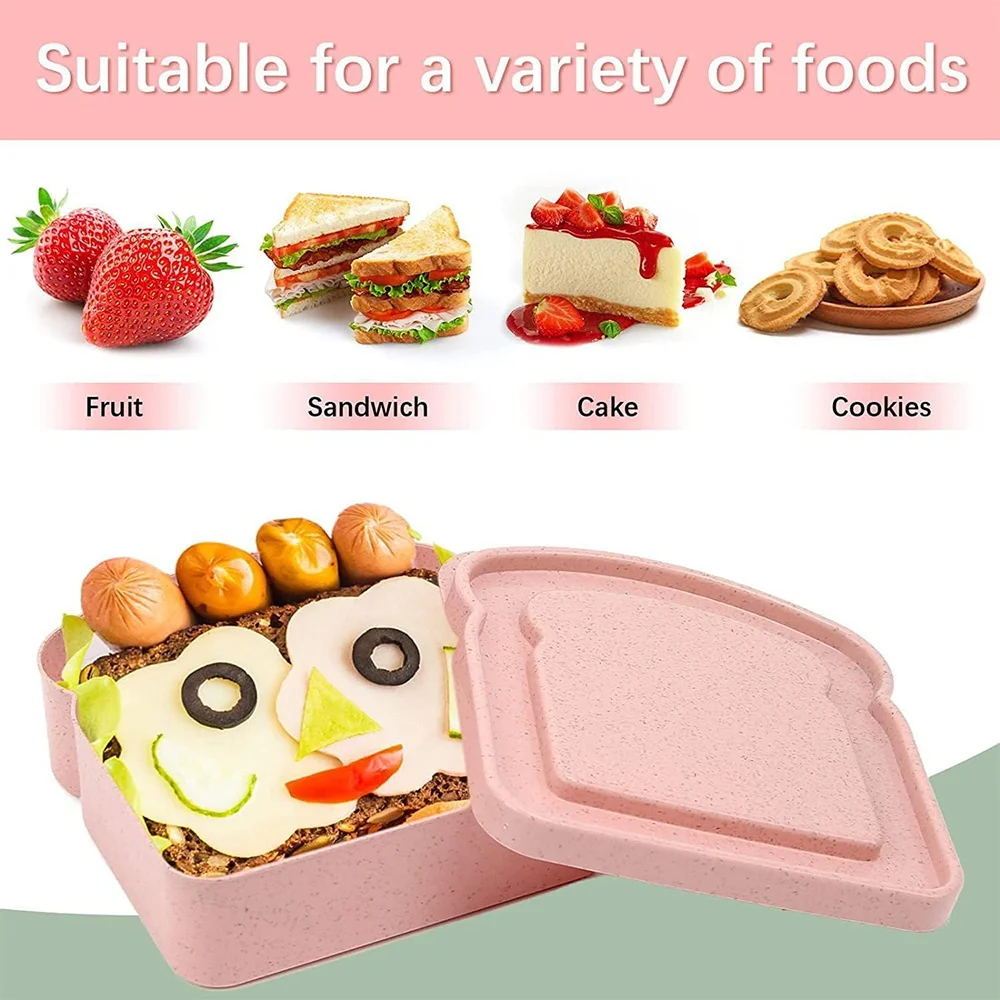 Lunch Toast Box Bread With Lid Organizer Portable Sandwich - Main Image