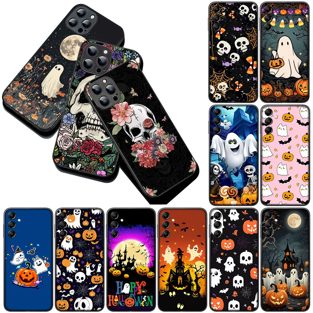 Little Ghost Halloween Pumpkin Flower Phone Case