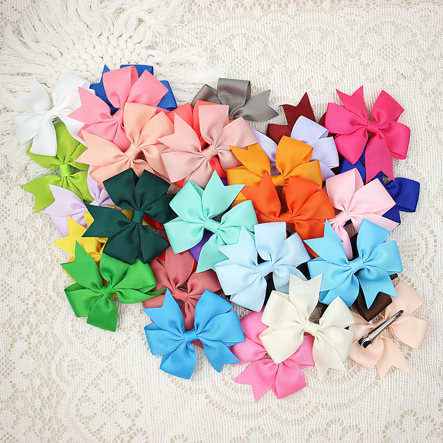 10 قطعة مشبك شعر القوس الشريط للفتيات إكسسوارات ال...