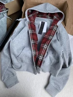 S-XL Cotton 100% Plaid Stripe Hoodie Zipper Cardigan Sweatshirt Autumn Winter New Style Loose Long Sleeve Casual Streetwear Y2k